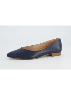 Leren ballerina's donkerblauw