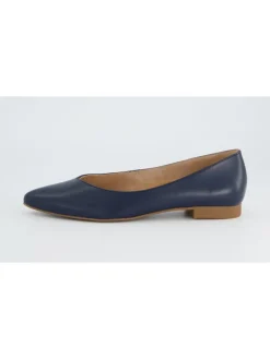 Leren ballerina's donkerblauw