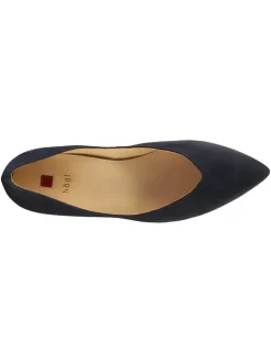 Leren ballerina's donkerblauw