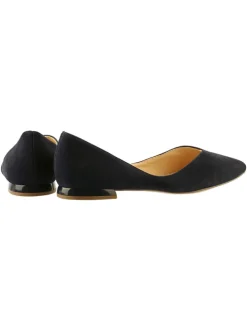 Leren ballerina's donkerblauw