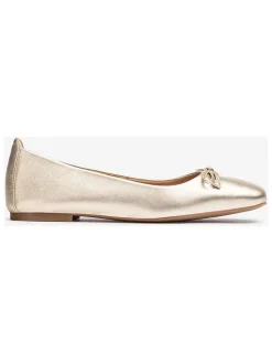 Leren ballerina's goudkleurig