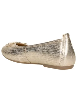 Leren ballerina's goudkleurig