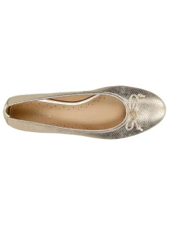 Leren ballerina's goudkleurig