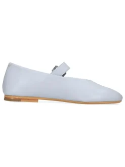Leren ballerina's lichtblauw