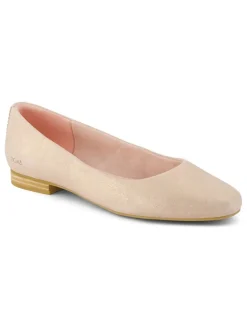 Leren ballerina's lichtroze