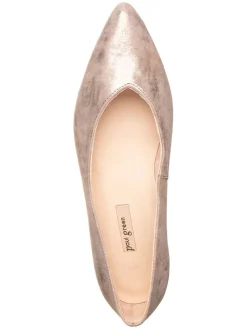 Leren ballerina's lichtroze