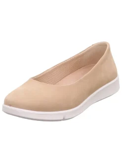 Leren ballerina's "Lucca" beige