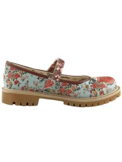 Leren ballerina's meerkleurig