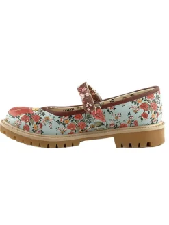 Leren ballerina's meerkleurig