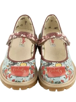 Leren ballerina's meerkleurig