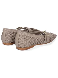 Leren ballerina's met bandje "Elyssa 5" taupe