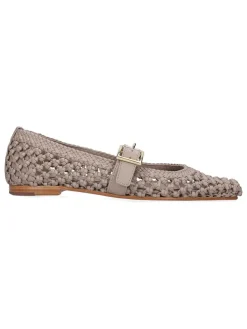 Leren ballerina's met bandje "Elyssa 5" taupe