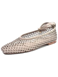 Leren ballerina's met bandje "Evita 1" beige