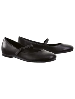 Leren ballerina's met bandje 