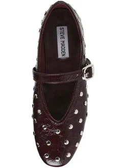 Leren ballerina's met bandje rood