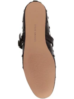 Leren ballerina's met bandje rood