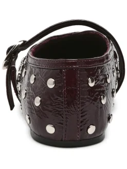 Leren ballerina's met bandje rood