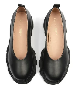 Leren ballerina's "Straight Up" zwart