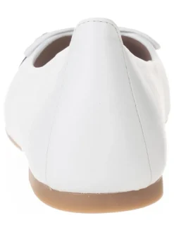 Leren ballerina's wit/zwart