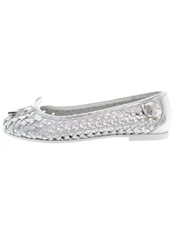 Leren ballerina's zilver/zilverkleurig