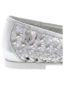 Leren ballerina's zilver/zilverkleurig
