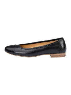 Leren ballerina's zwart
