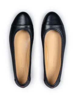 Leren ballerina's zwart