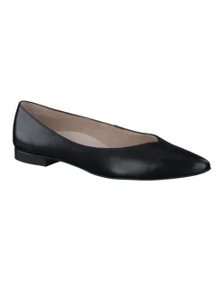 Leren ballerina's zwart