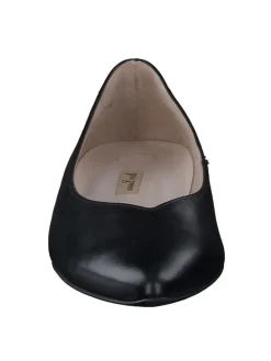 Leren ballerina's zwart