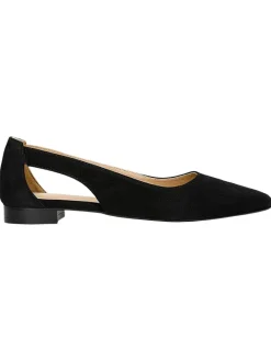 Leren ballerina's zwart