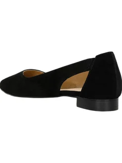 Leren ballerina's zwart
