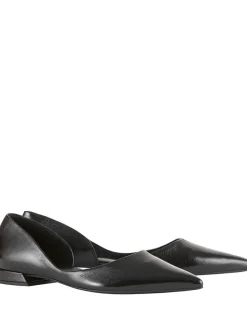 Leren ballerina's zwart