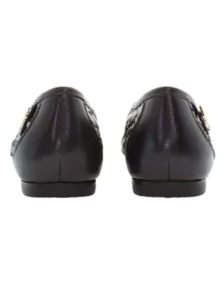 Leren ballerina's zwart