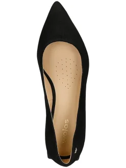 Leren ballerina's zwart