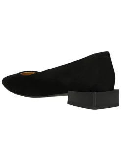 Leren ballerina's zwart