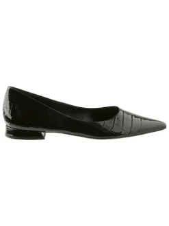 Leren ballerina's zwart