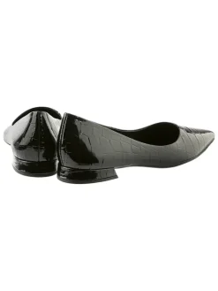 Leren ballerina's zwart