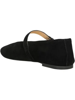 Leren ballerina's zwart