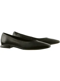 Leren ballerina's zwart