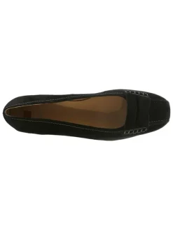 Leren ballerina's zwart