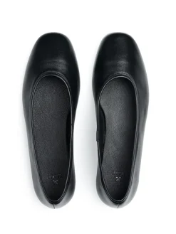 Leren ballerina's zwart