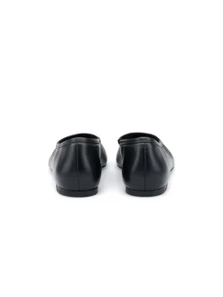Leren ballerina's zwart
