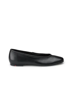 Leren ballerina's zwart