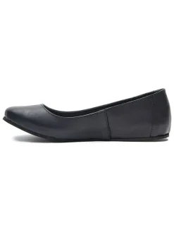Leren ballerina's zwart