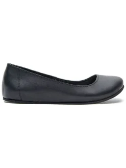 Leren ballerina's zwart