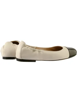 Leren ballerina's zwart/crème