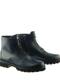Leren boots "Brooklyn" donkerblauw