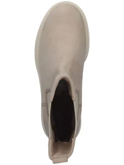 Leren chelseaboots beige