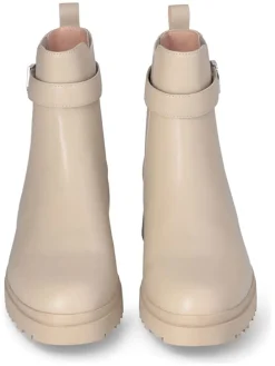 Leren chelseaboots beige