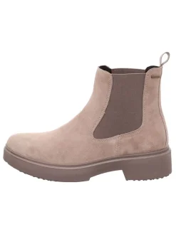 Leren chelseaboots beige